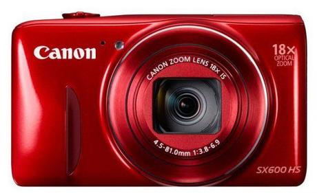 Canon PowerShot SX600 HS frontal roja