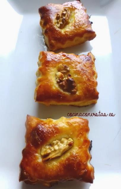 Ravioles o Strudel con Cabello de Ángel y Jamón