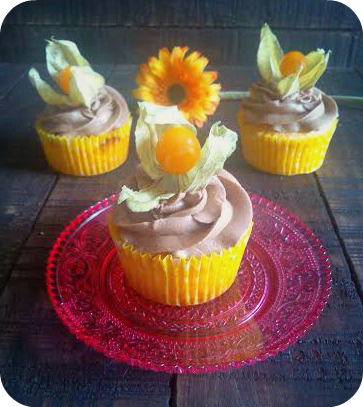 Cupcakes de physalis y chocolate