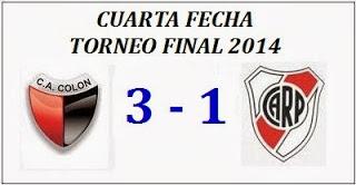 Colón:3 - River Plate:1  (Fecha 4°)