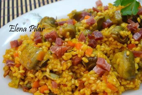 Arroz integral con alcachofas y jamón Arroz integral con alcachofas y jamón