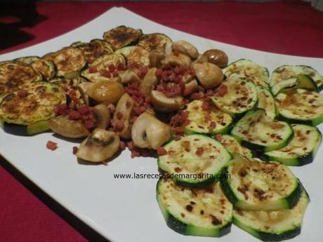 Verduras  y champiñón salteado con jamón-Semana del 24 de febrero al 2 de Marzo