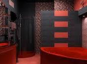 color naranja negro baños