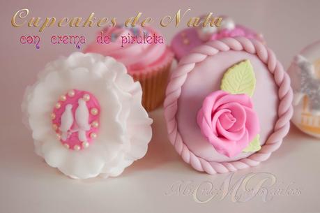 CUPCAKES DE NATA CON CREMA DE PIRULETA  MUY VINTAGE