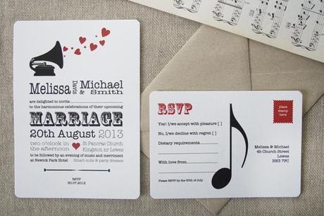 invitación de boda musica