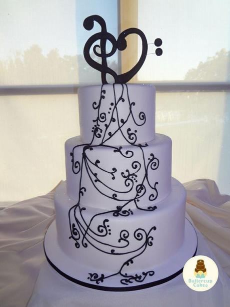 tarta boda tematica musica