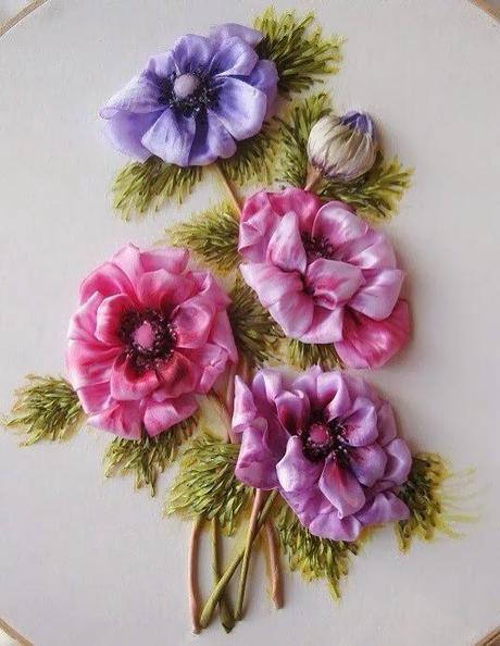 Bordado con cintas II / Ribbon embroidery II