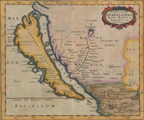 Mapa de California como una isla