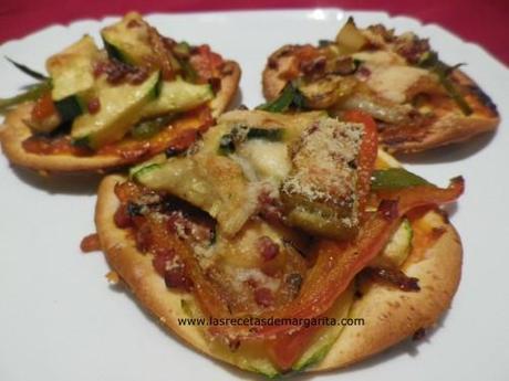 Mini-pizzas de verduras y queso-Paso a Paso