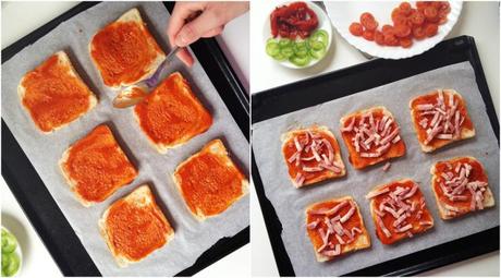 Pizzas de pan de molde (paso a paso) cats1