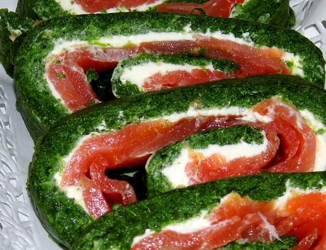 BRAZO DE GITANO DE ESPINACAS Y SALMÓN