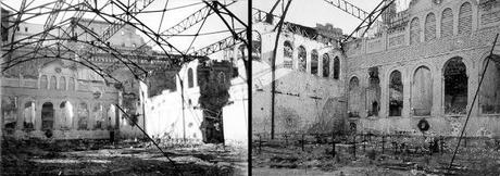 El Alcázar y edificios exteriores durante el Asedio.