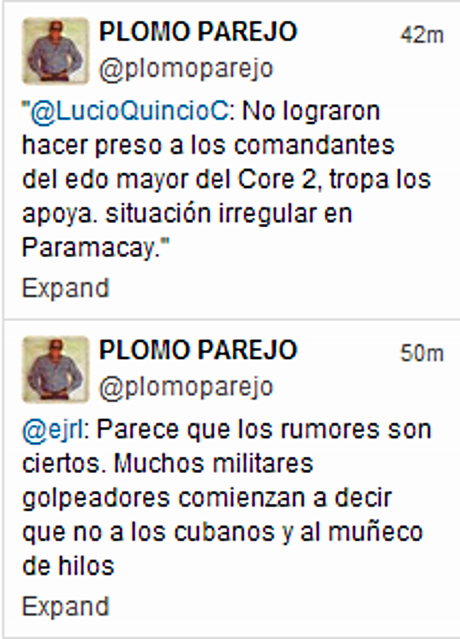 Insubordinados 3 Coroneles en Venezuela