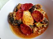 Brócolis “esparragáos” huevo chorizo