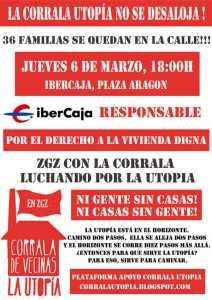 Concentración. Jueves 6 de marzo, 18:00h, sede central de IberCaja