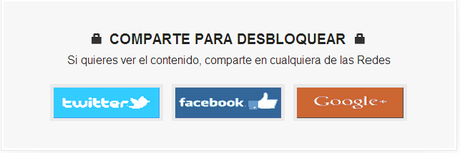 Compartir para desbloquear contenido en Blogger