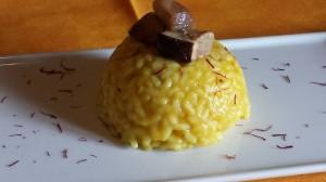 Un risotto optimo con robellones y azafran, perfecto para todos los celiacos.