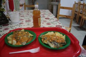 Comiendo en Ganina Yama