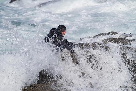 Percebeiros en Veiga