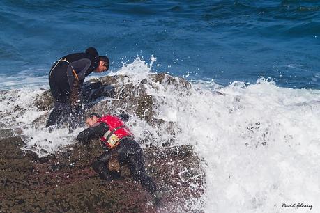 Percebeiros en Veiga