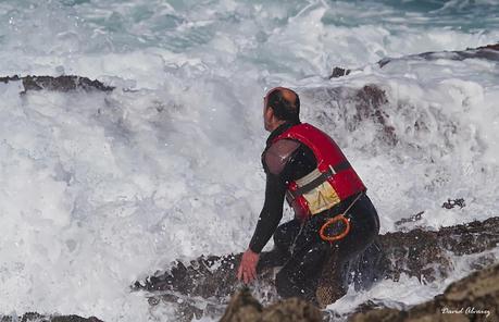 Percebeiros en Veiga