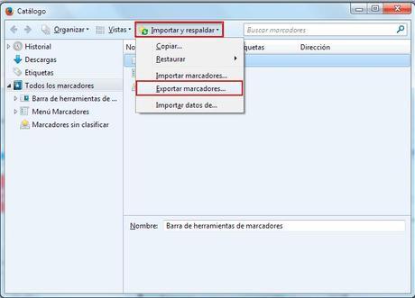 Exportar marcadores Exportar marcadores Firefox