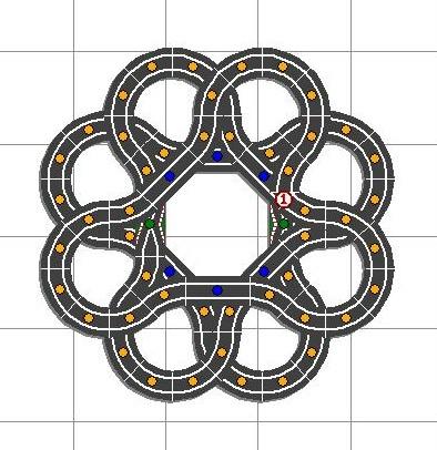 Montaje nº 11. Circuito flor de 8 pétalos. y otros con mucha simetría.(diseños 118 al 124)