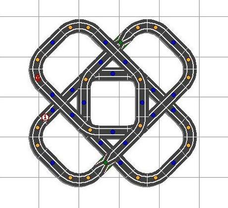 Montaje nº 11. Circuito flor de 8 pétalos. y otros con mucha simetría.(diseños 118 al 124)