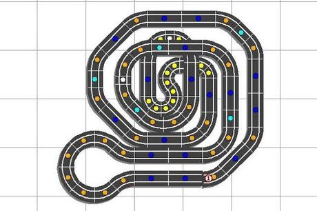 Montaje nº 9. Circuito de rally base y dos ampliaciones posibles.( Diseños 71, 72 y 73)