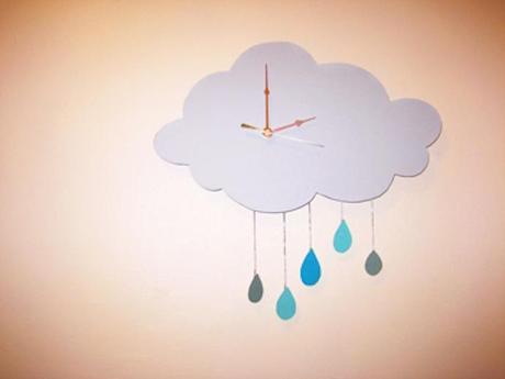 Reloj DIY con forma de nuve