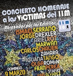 Recital por las víctimas del 11M con Ismael Serrano, Jorge Drexler, Ariel Rot, Carlos Chaouen...