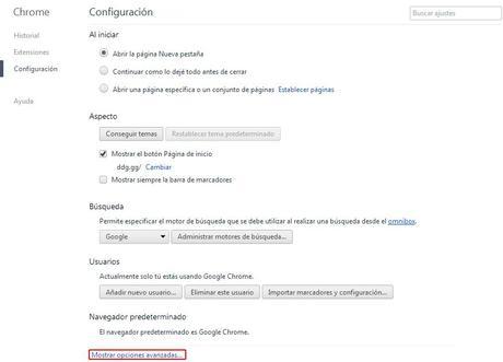 Como restablecer Google Chrome a su configuración inicial