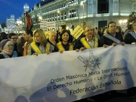 Masonas y masones en la manifestación del 8 de Marzo en Madrid