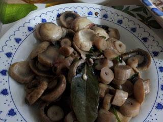 Champiñones al vapor de laurel especial dieta