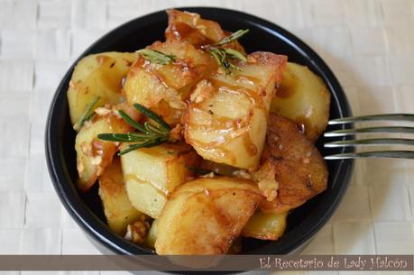 Tapa de patatas al ajillo con vinagre balsámico al Pedro Ximénez