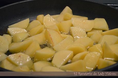 Tapa de patatas al ajillo con vinagre balsámico al Pedro Ximénez