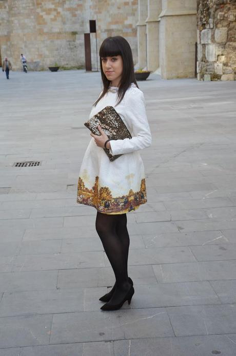 Oasap: Vintage Jacquard dress and a special vintage watch