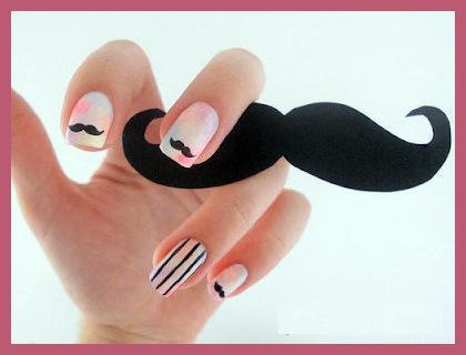 mustache nails manicure movember MANICURA Moustache