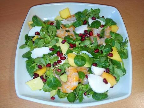 Ensalada de langostinos y frutas. Receta Ensalada de langostinos y frutas. Receta