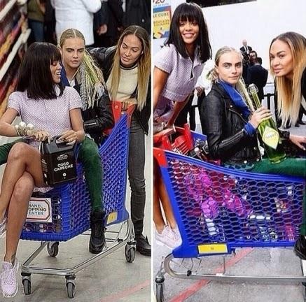 Rihanna y Cara Delevingne hacen el gamberro en el supermercado de Chanel