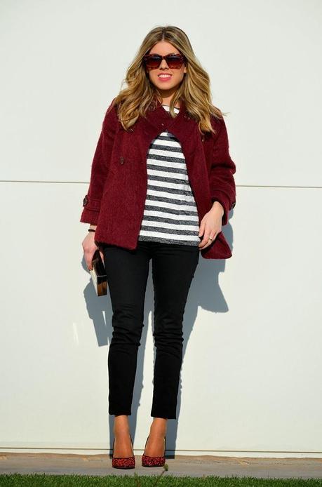 Burgundy, black and white!