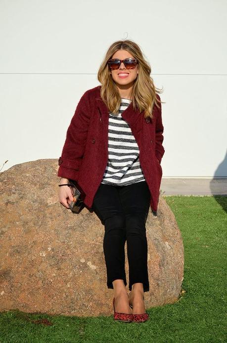 Burgundy, black and white!