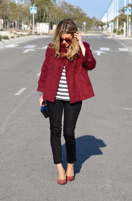 Burgundy, black and white!