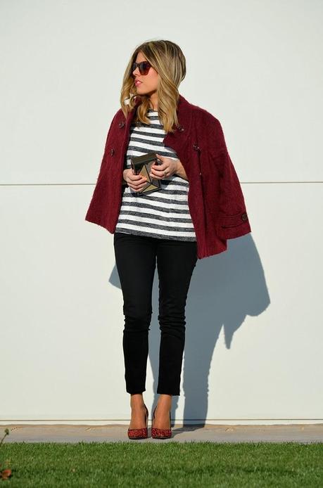 Burgundy, black and white!