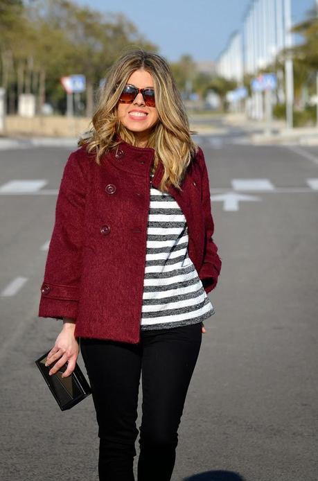 Burgundy, black and white!