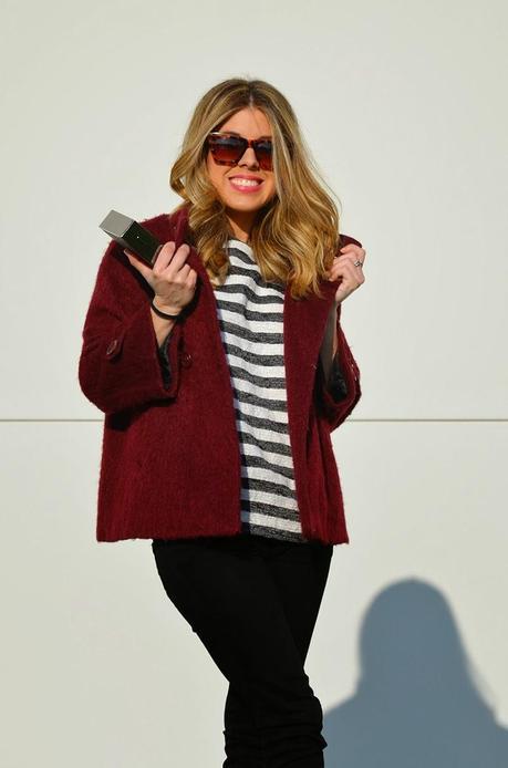 Burgundy, black and white!