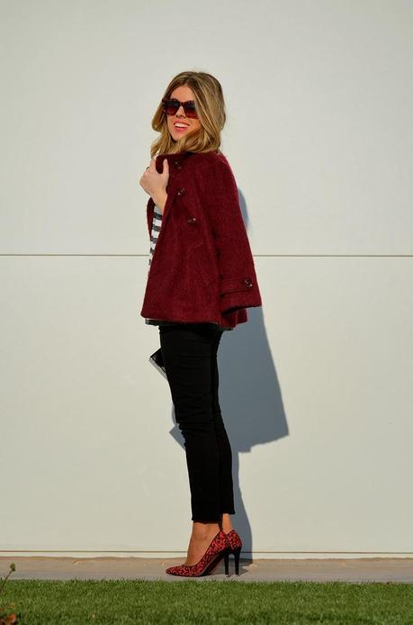 Burgundy, black and white!