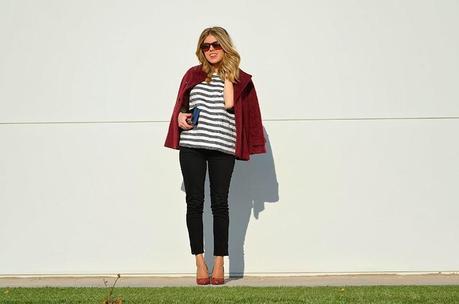 Burgundy, black and white!