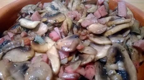 Champiñones con pavo