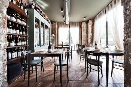Vinoteca en Milan , Estilo Rustico